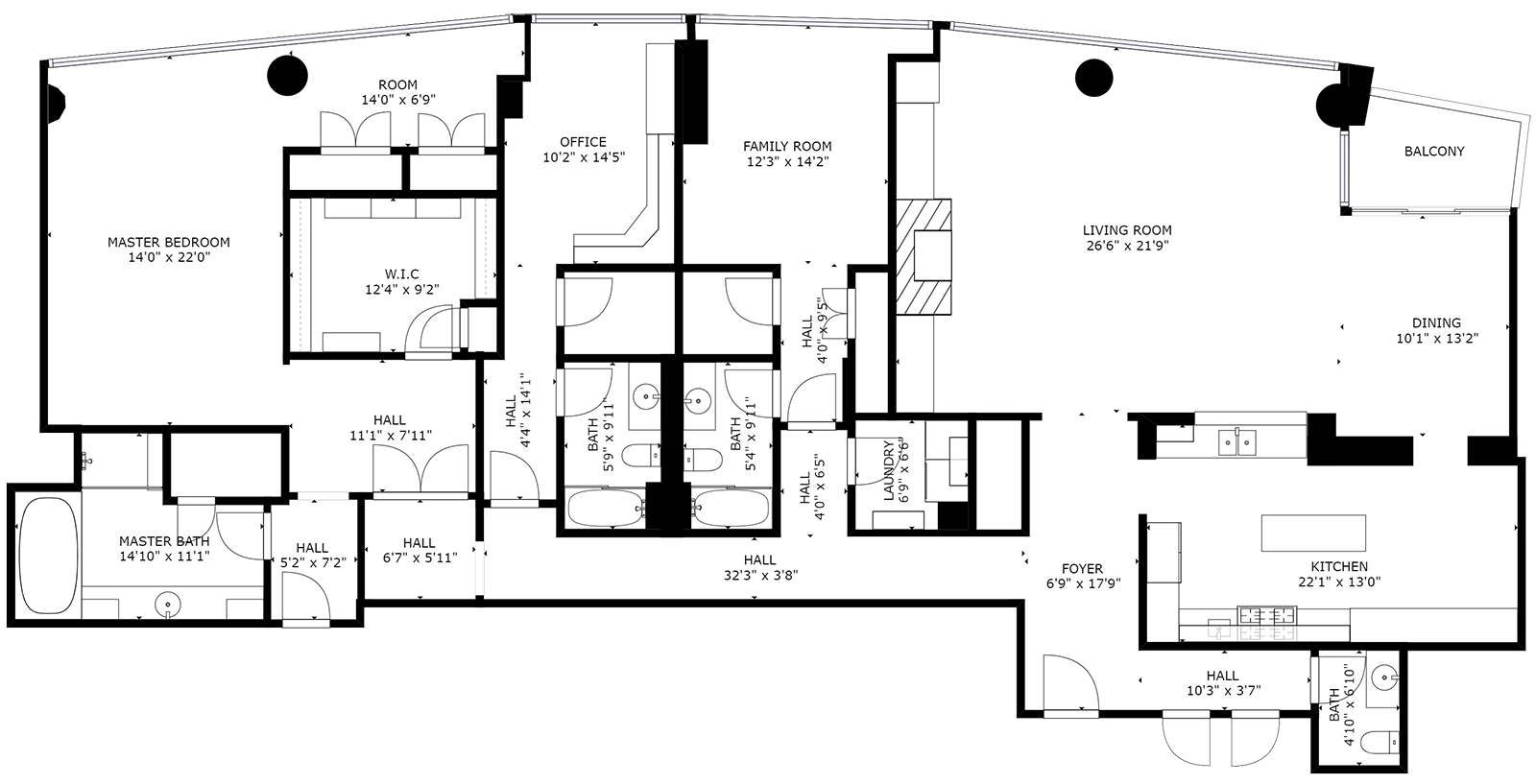 Apt 3001 Floor Plan